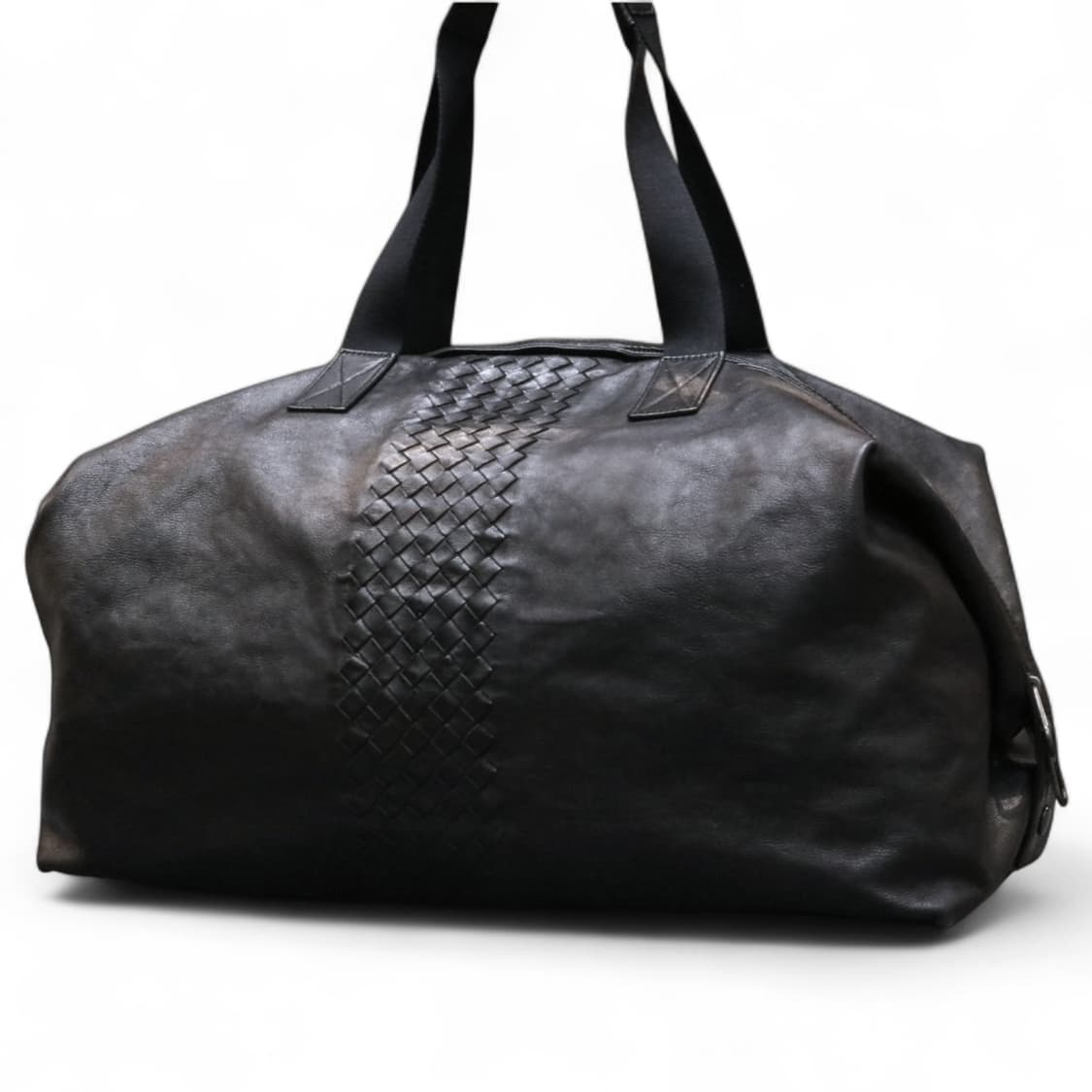 보테가베네타 인트레치아토 가죽 보스톤백 블랙 상품이미지1