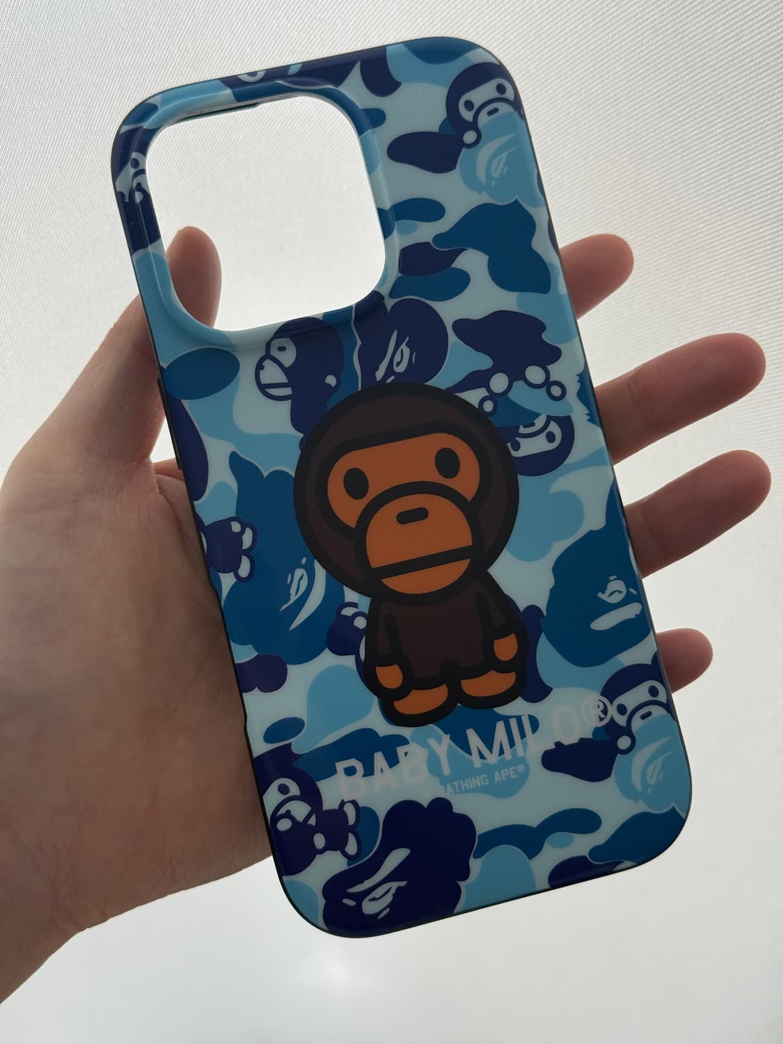 베이프 ABC 마일로 카모 아이폰 16 프로 케이스 블루 상품이미지3