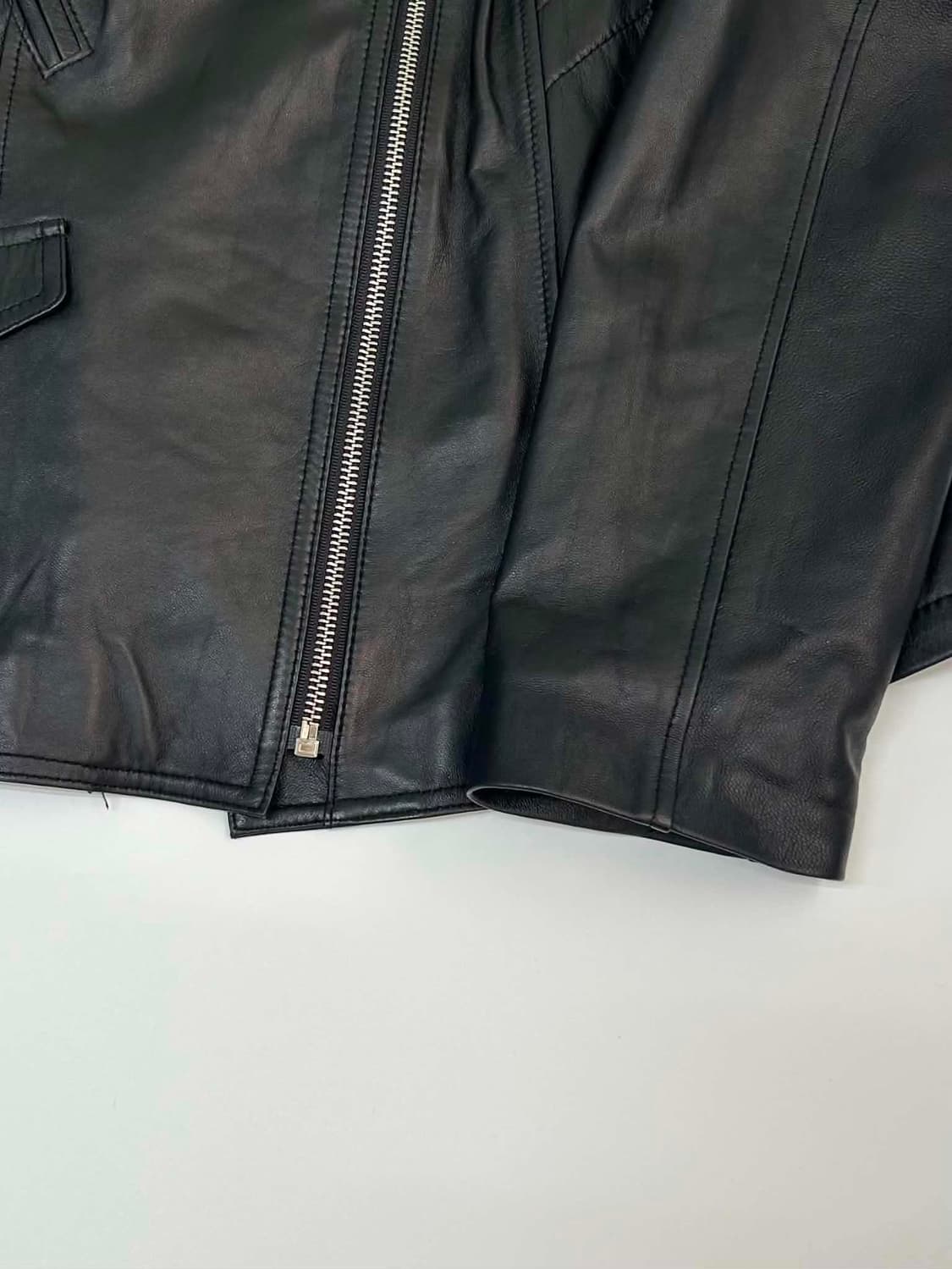 Vintage lambskin 이태리 가죽 라이더 자켓 상품이미지4