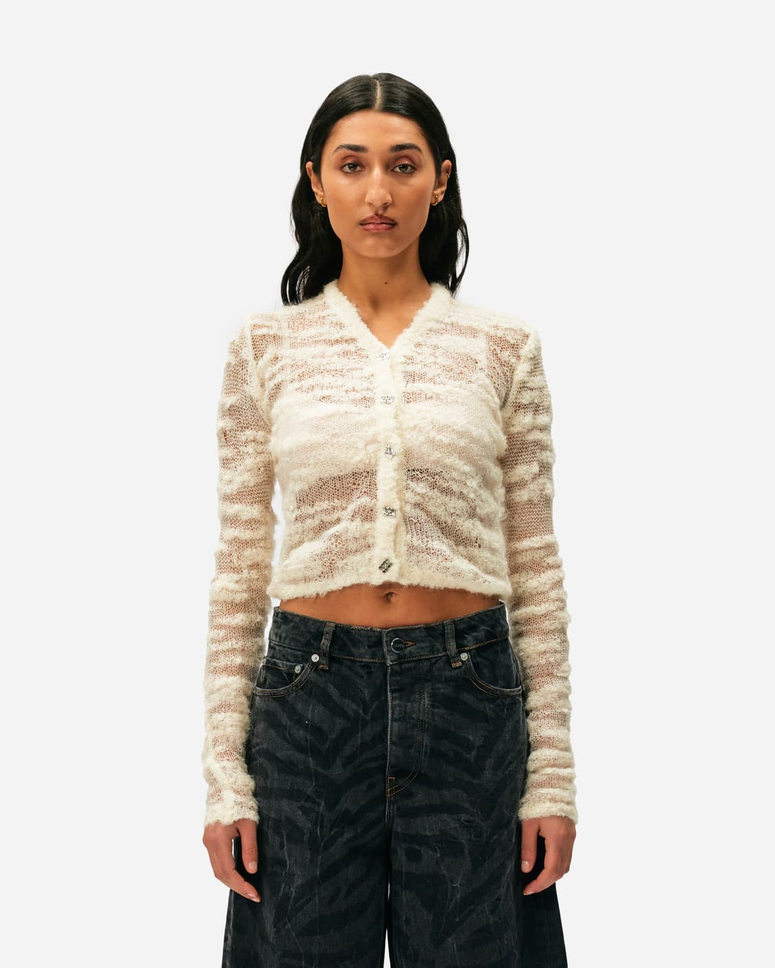 가니 쥬얼 버튼 모헤어 블렌드 가디건 상품이미지3