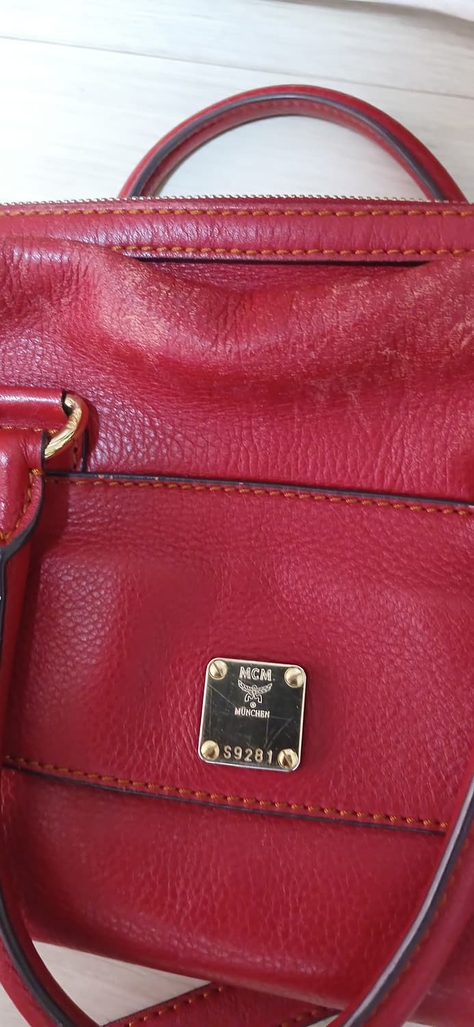 MCM 레드 가죽 토트백 상품이미지9