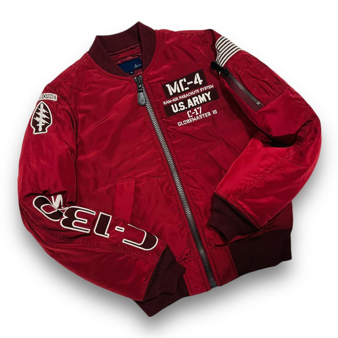 아비렉스 M.F.F ARMY MA-1 항공 점퍼 베이지/버건디 상품이미지6