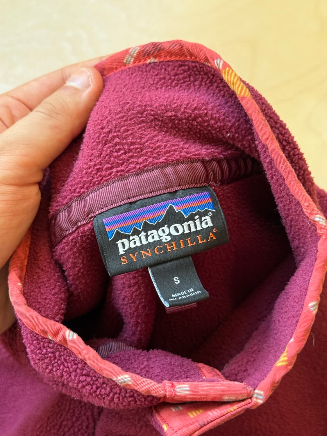 Patagonia synchilla snap t burgundy 상품이미지3