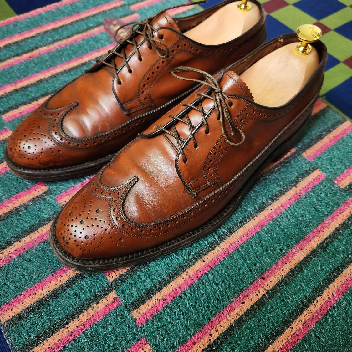 90s 플로쉐임 롱윙 브로그 슈즈 꼬냑 상품이미지5