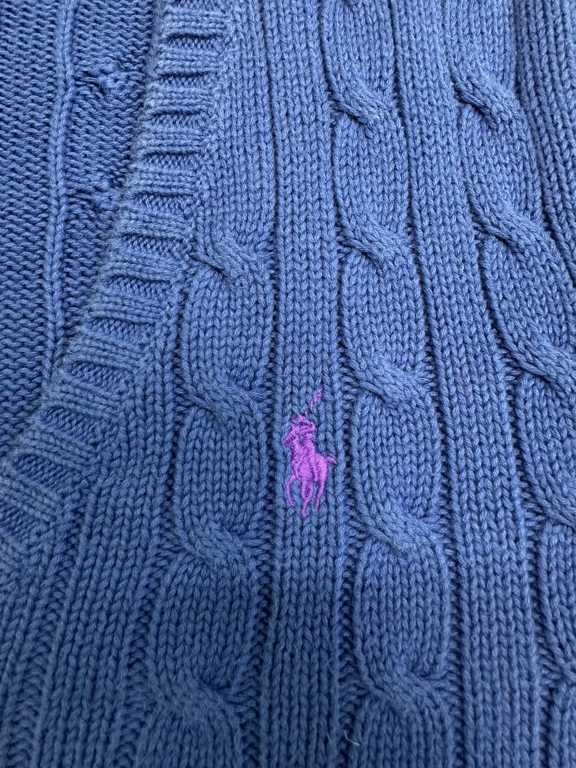 폴로 랄프로렌 브이넥 케이블 니트 M 상품이미지2