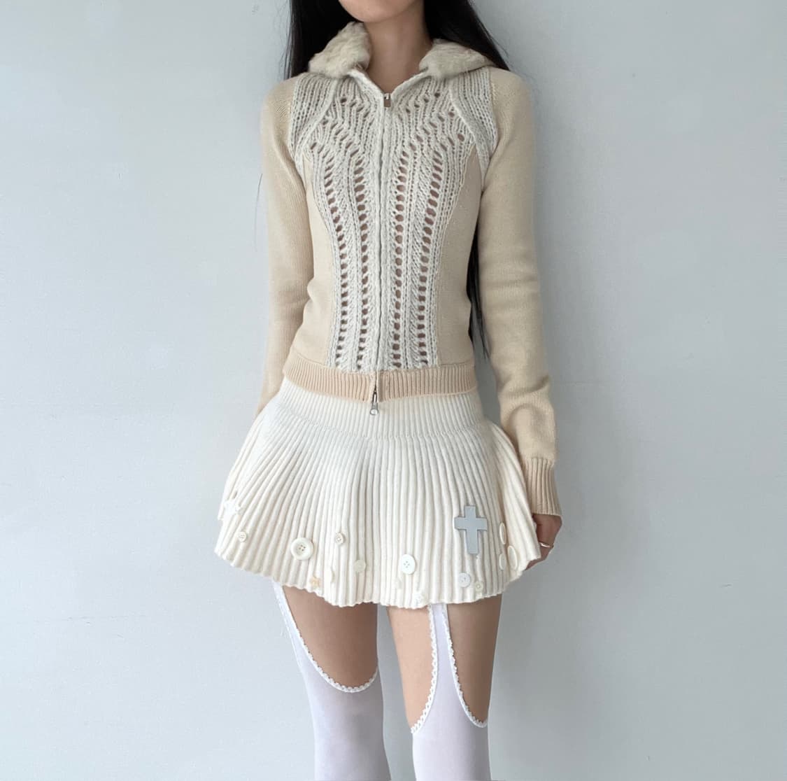 A/X fairy knit hoodie zip up 상품이미지3