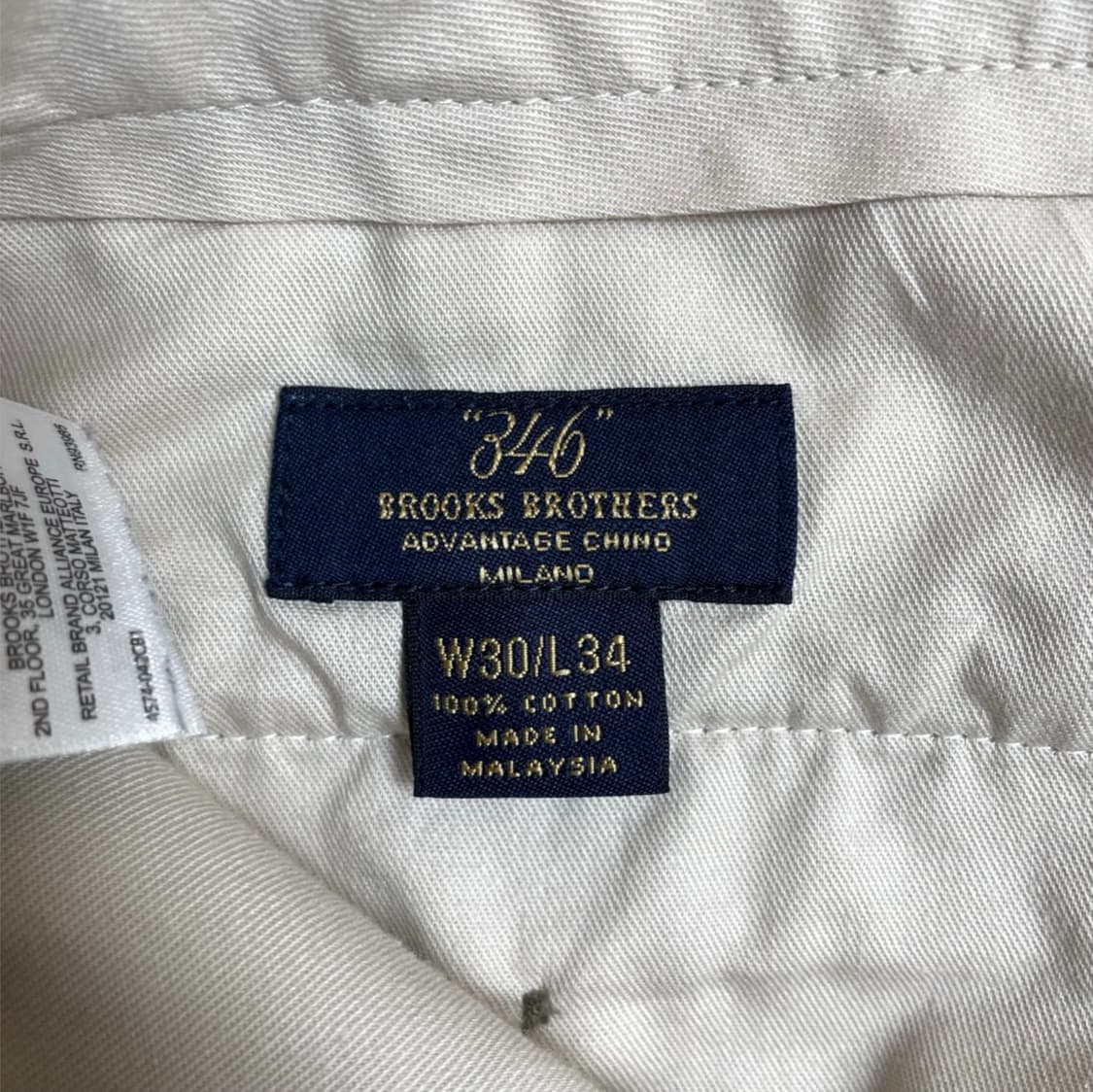 브룩스브라더스 베이지 346 클래식 치노 팬츠 W30 L34 상품이미지3