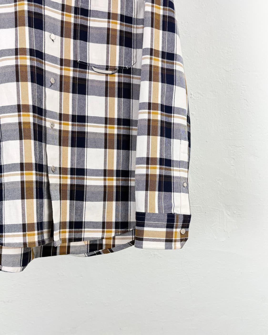 솔리드옴므 19ss 브라운 체크 헤비 코튼 오버 셔츠 상품이미지5