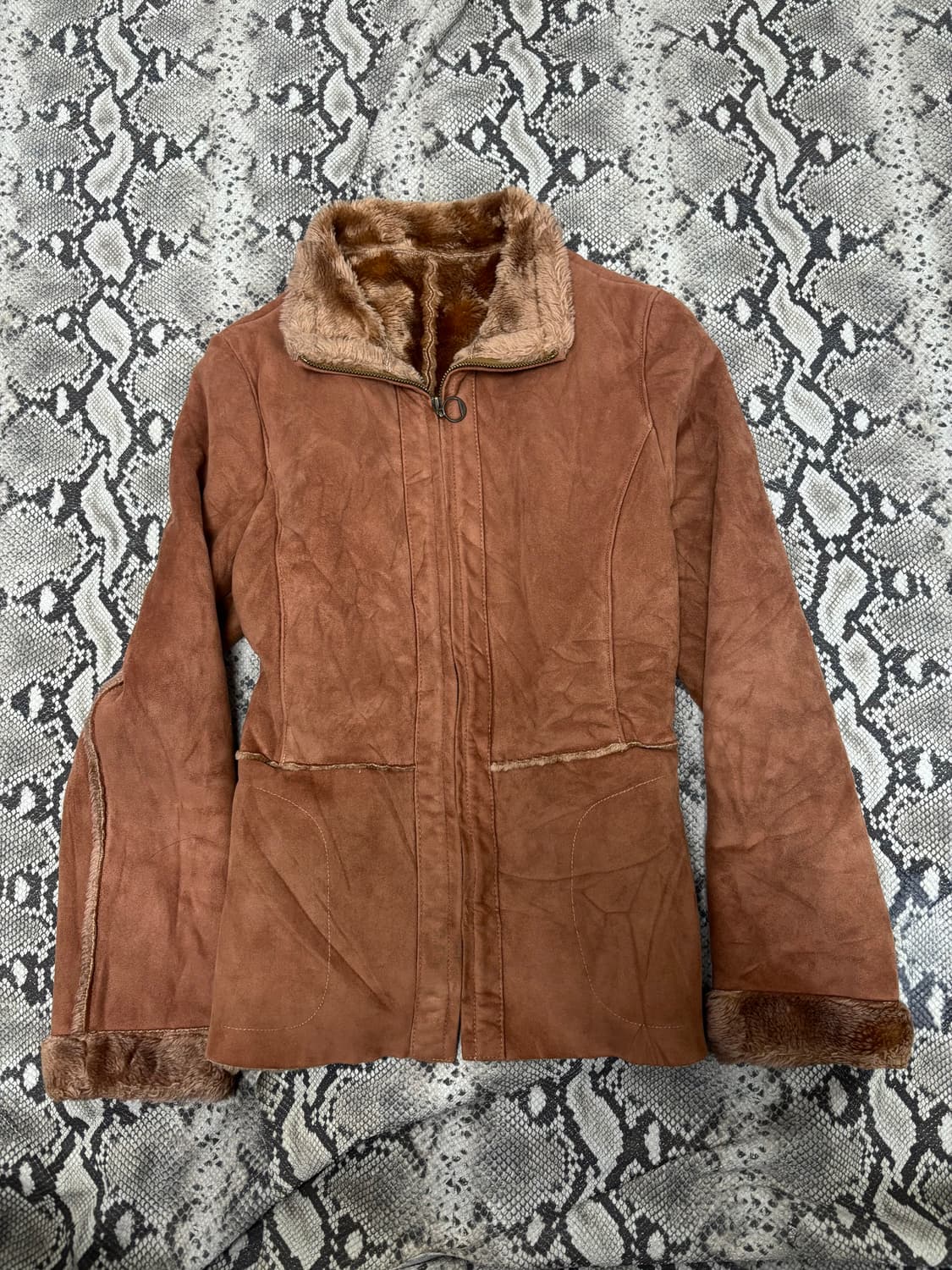 Minimal Design Fur Brown Jacket 상품이미지6