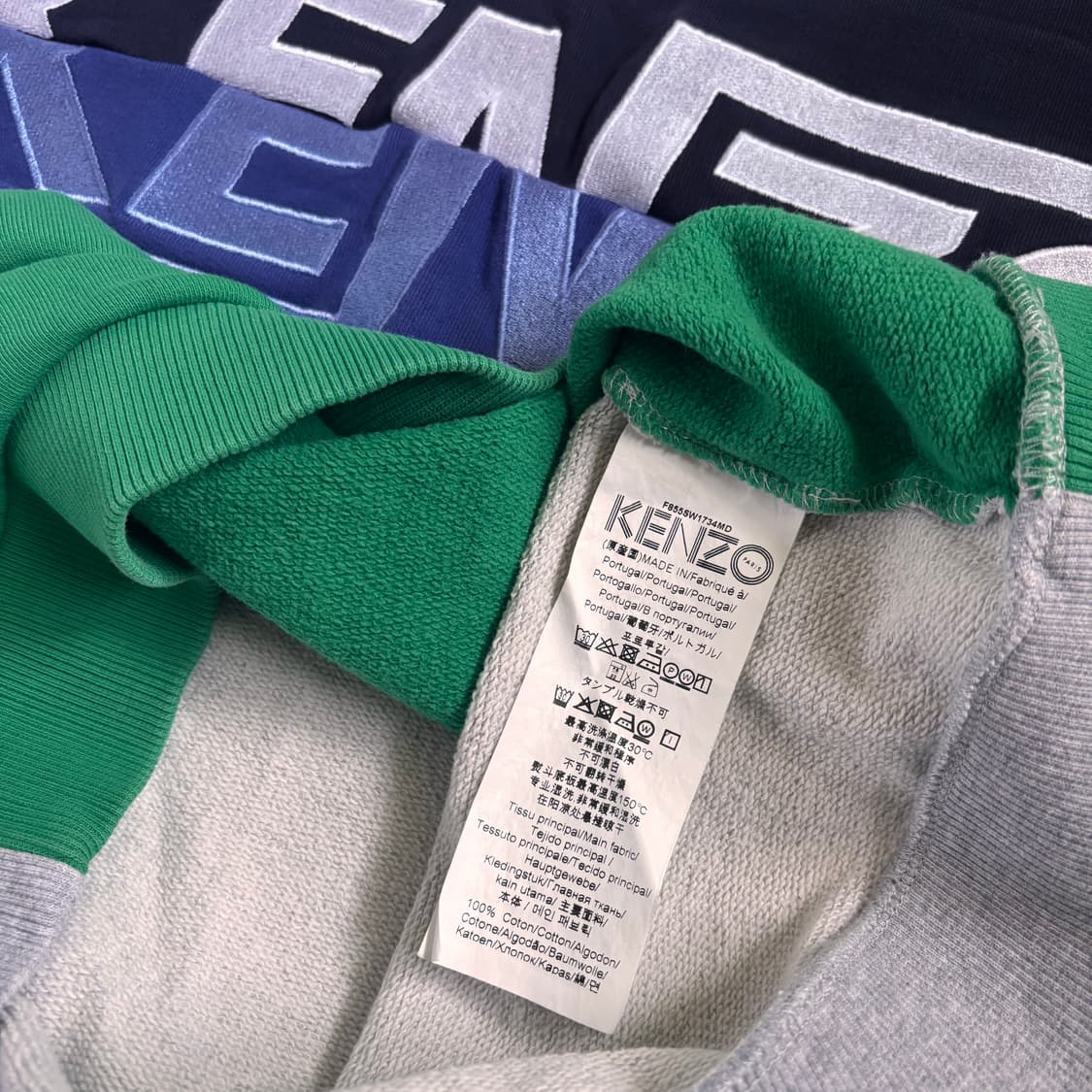 겐조 맨투맨 티셔츠 M 55 입체적인 패턴 컬러 블록  상품이미지6