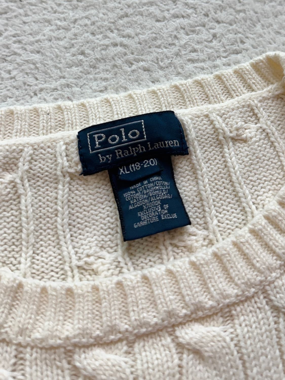 폴로 크림 케이블 니트 상품이미지4