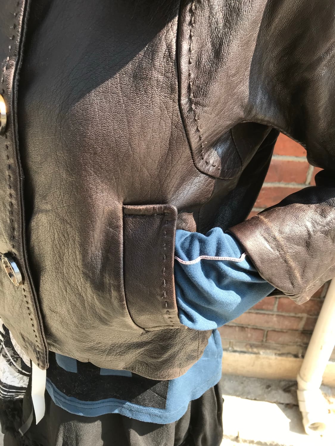 vintage real leather jacket 상품이미지8