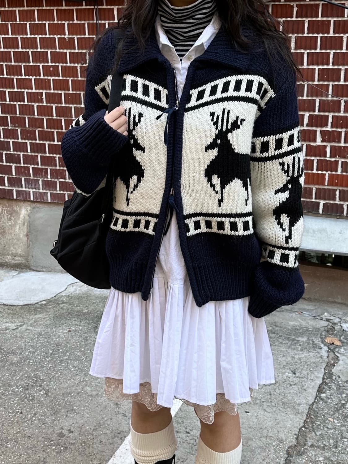 파르티멘토 니트 집업 핀턱원피스 슬립 원피스 코디세트 상품이미지8