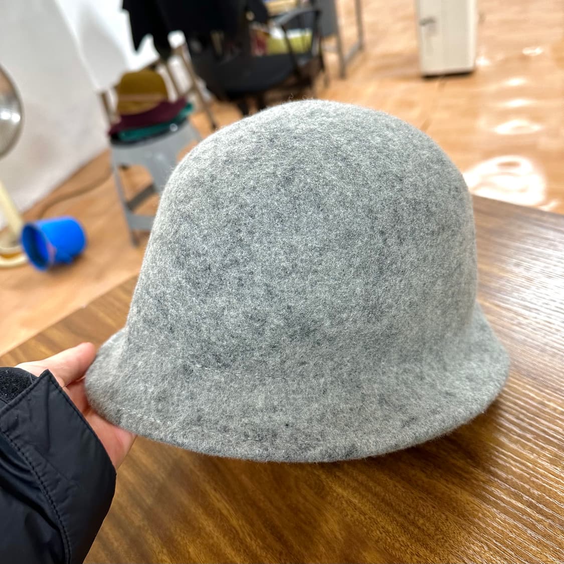 겨울 회색 버킷햇  상품이미지2