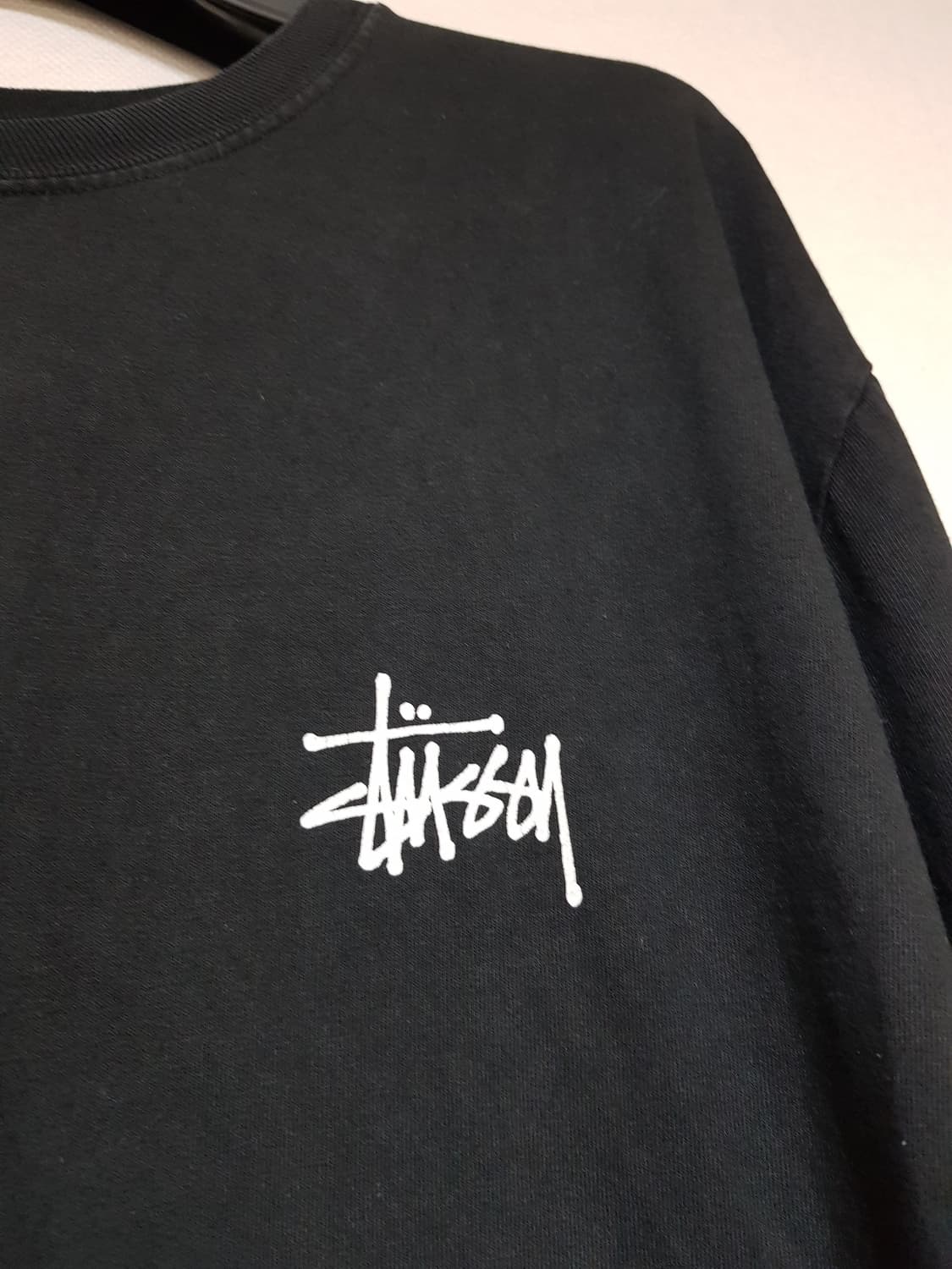 스투시 베이직 피그먼트 다이드 롱슬리브 긴팔 티셔츠 블랙 상품이미지4