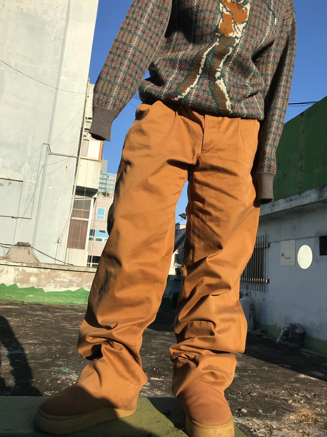 카라멜 와이드 팬츠  상품이미지3