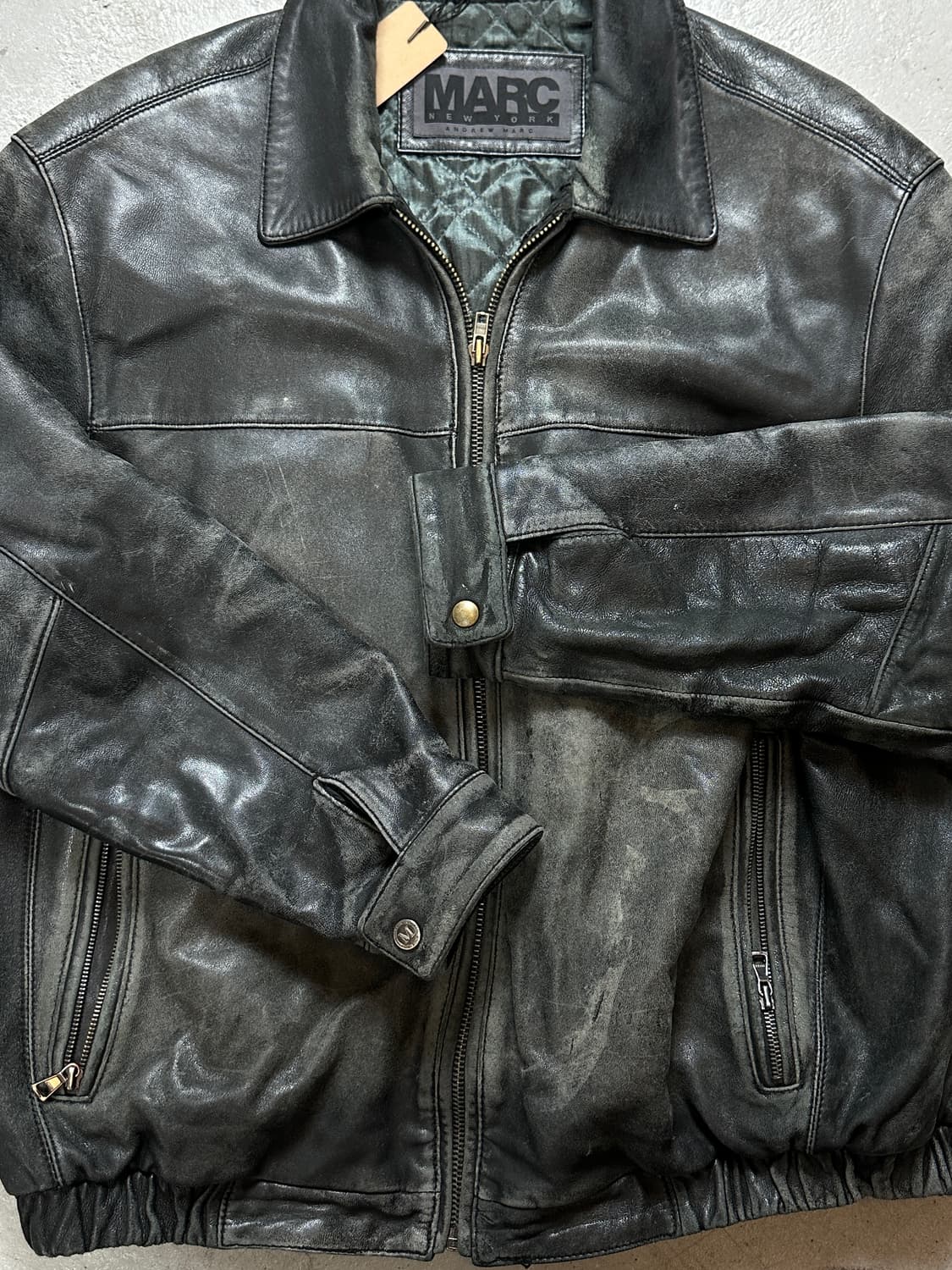 90's 빈티지 레더 봄버 자켓 빈티지 레더 자켓 상품이미지8