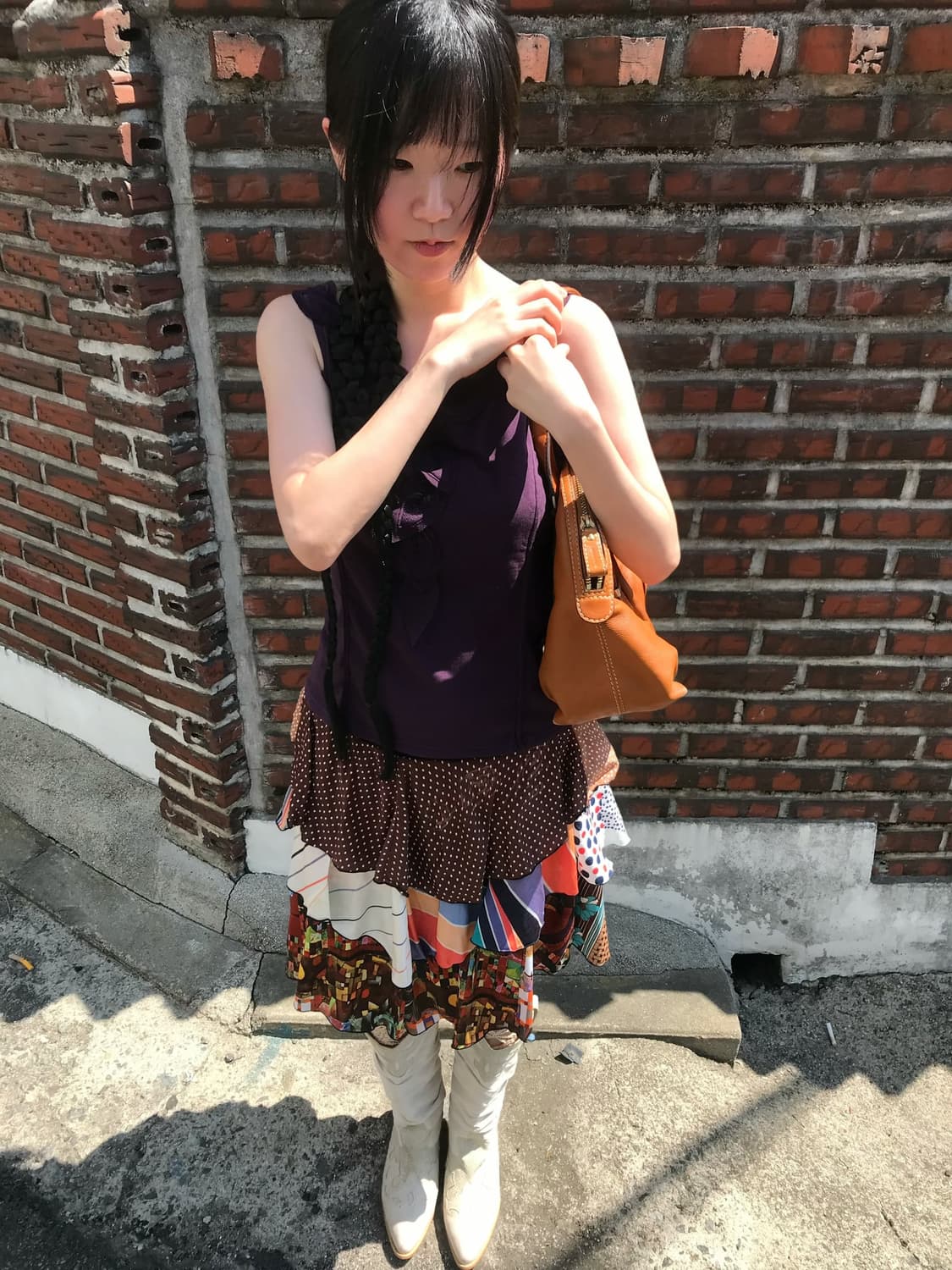 vintage patchwork skirt 상품이미지5