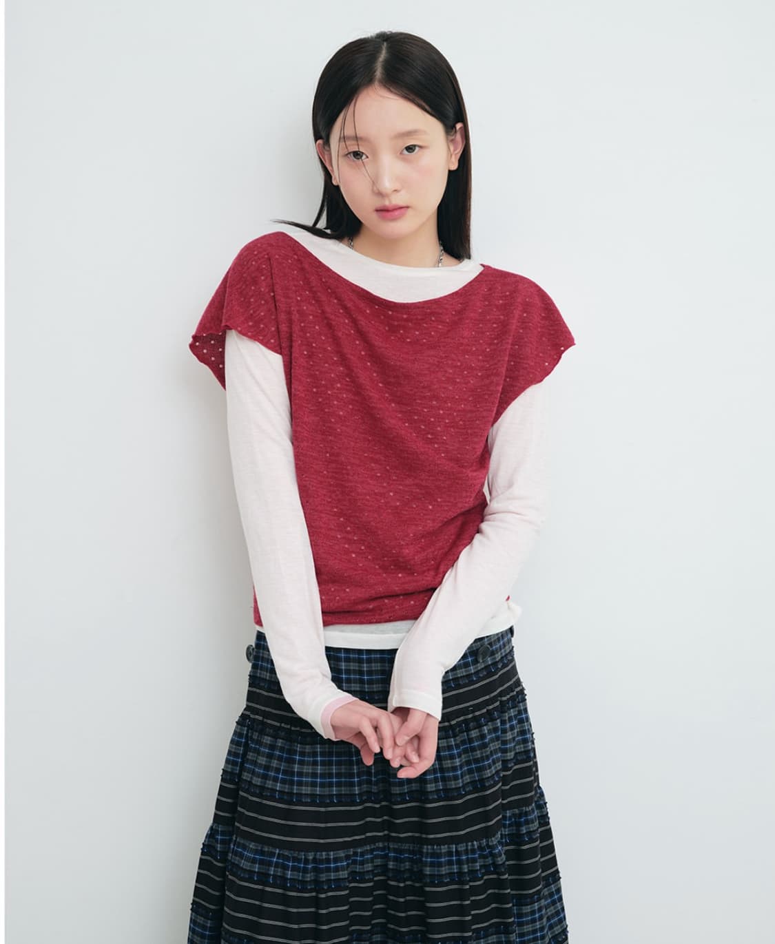 무음 블랭크 도트 니트 탑 (muwm Blank Dot Knit top) 상품이미지4