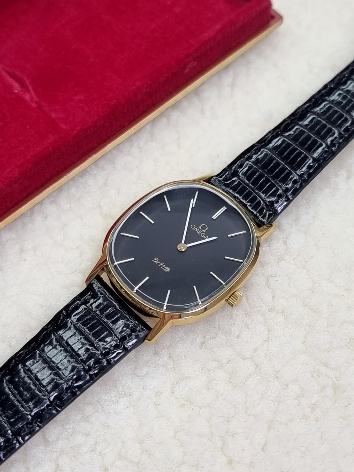 오메가 드빌 블랙 다이일 핸드와인딩 수동 남성 시계 상품이미지2