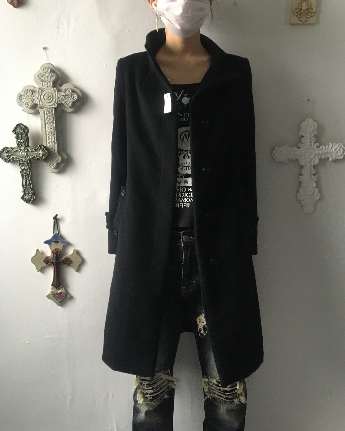 Belted high neck coat 상품이미지7