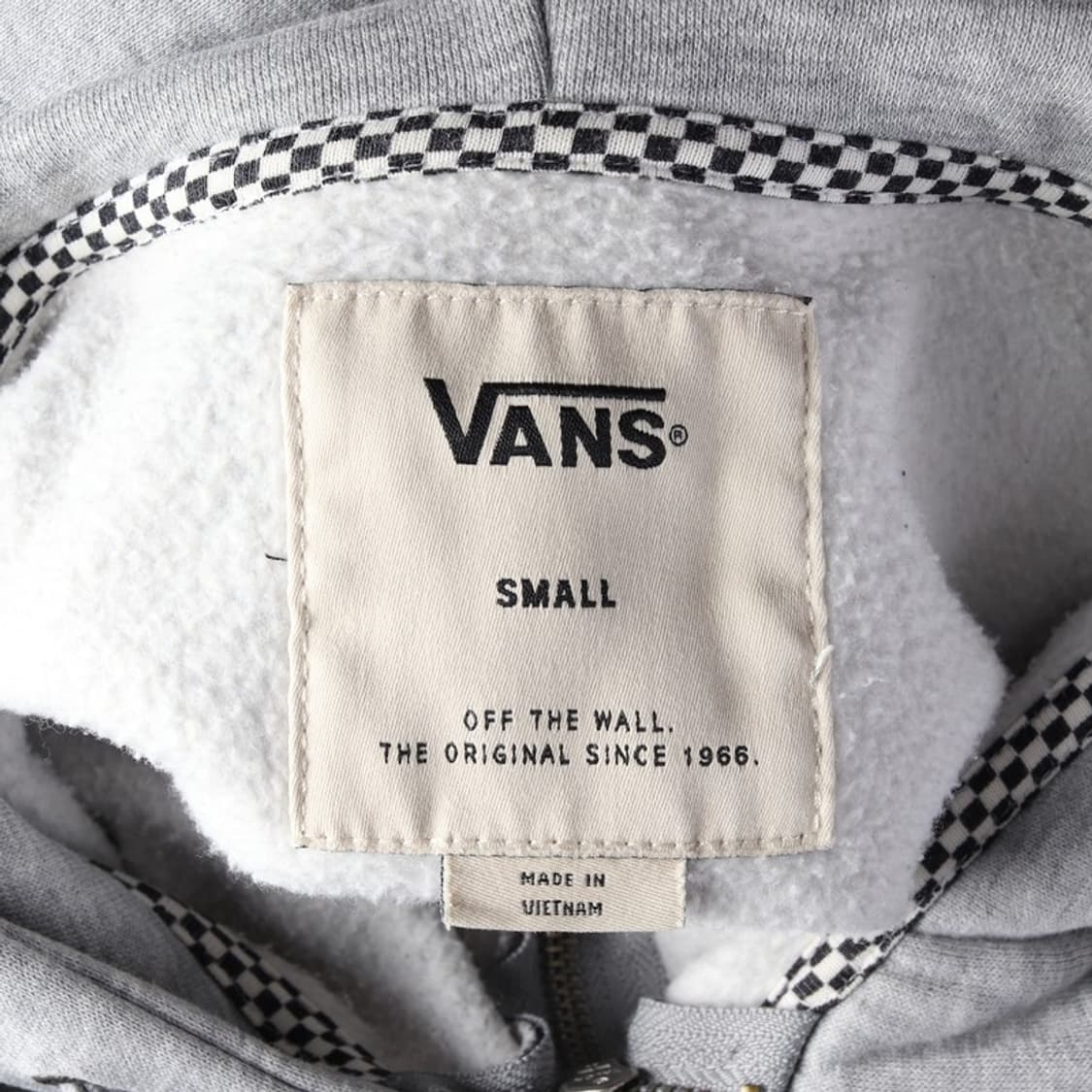 반스 스몰로고 체커보드 디테일 기모 후드집업 그레이 S 상품이미지5