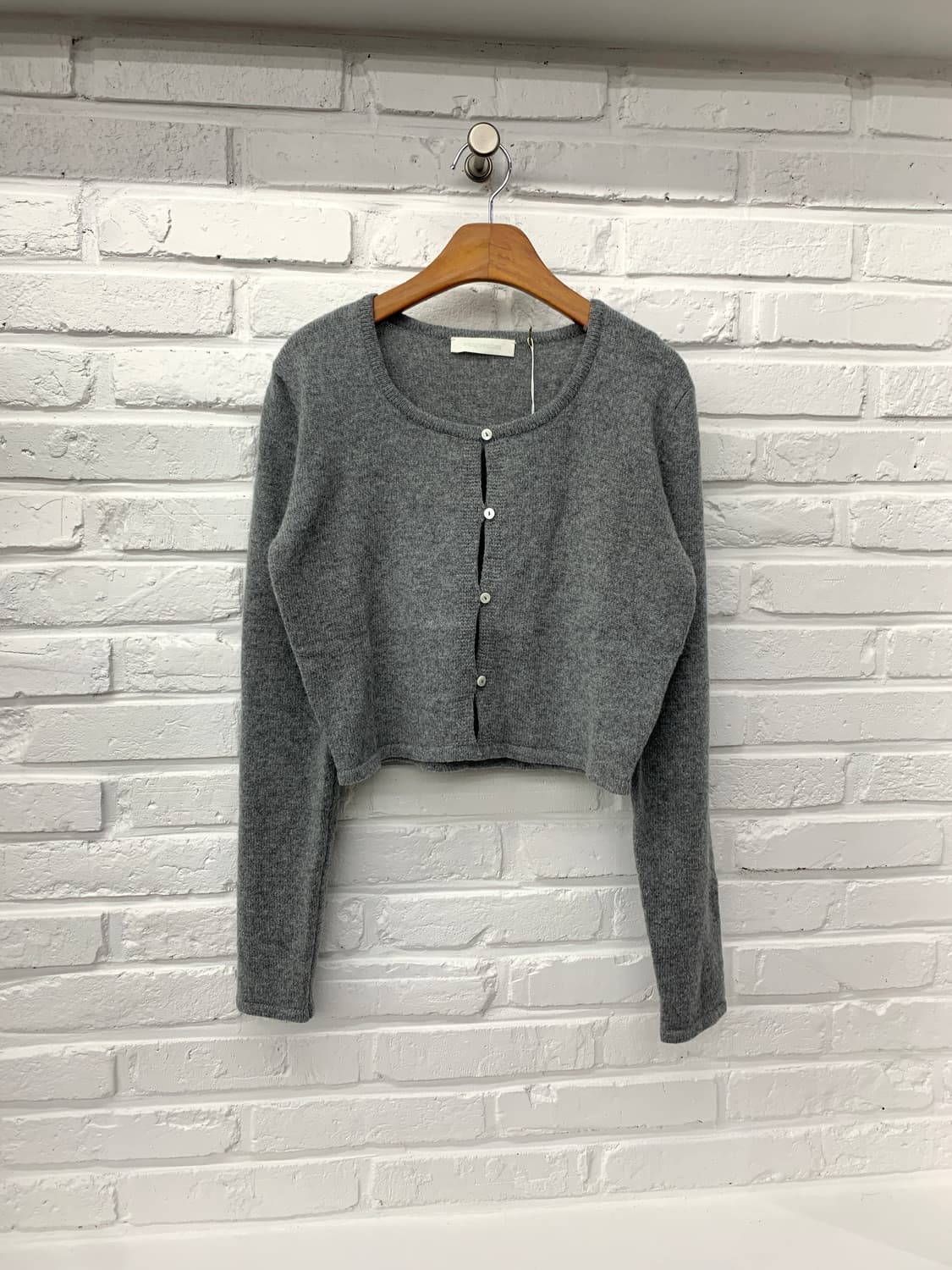 알파카 유넥 가디건 그레이 상품이미지1