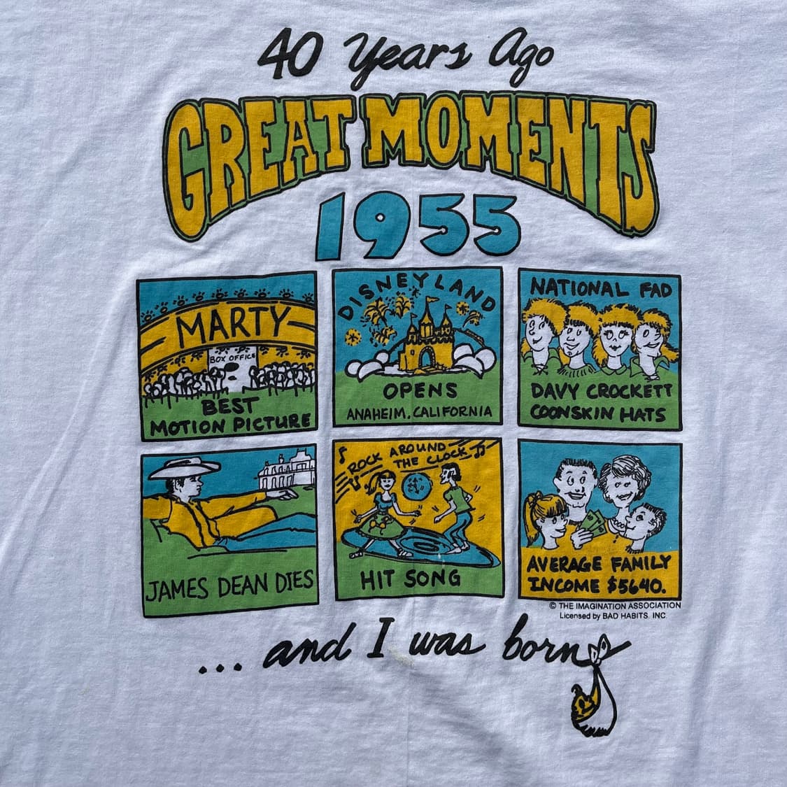 90‘s 미국 제조 프룻오브더룸 화이트 프린팅 반팔티 상품이미지6