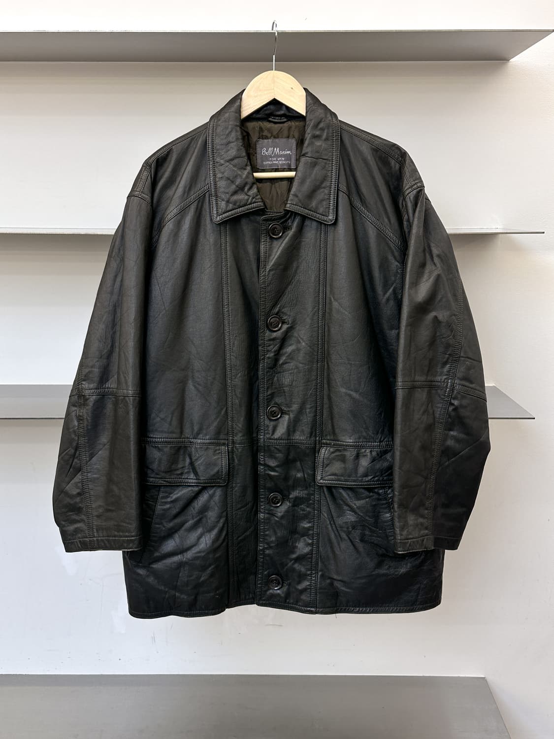 벨 맥심 90’s 카우하이드 레더 카 코트 상품이미지1