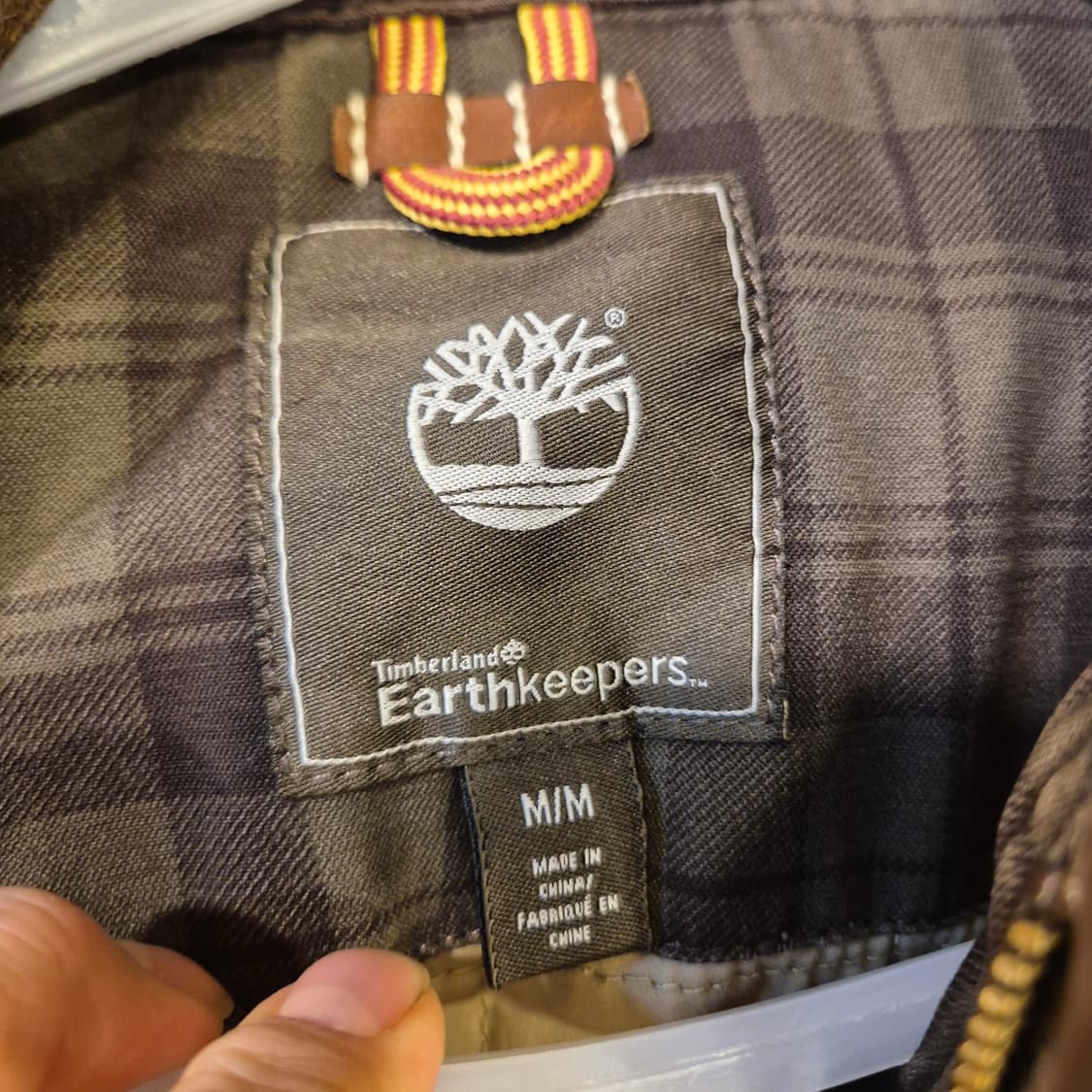 M 팀버랜드 카키브라운 면 체크 블루종자켓  상품이미지3