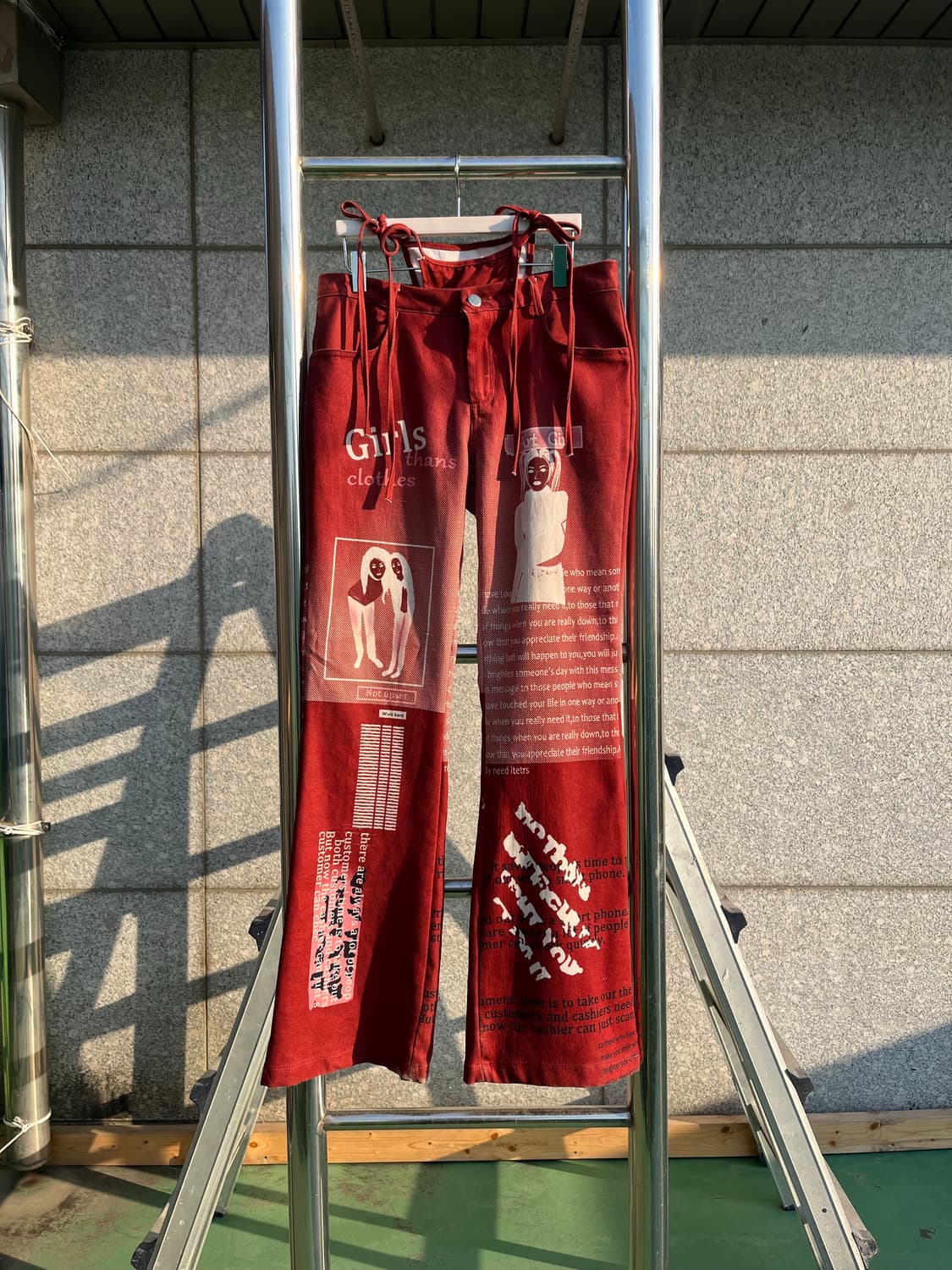 빈티지 레터링 리본 팬츠  상품이미지1