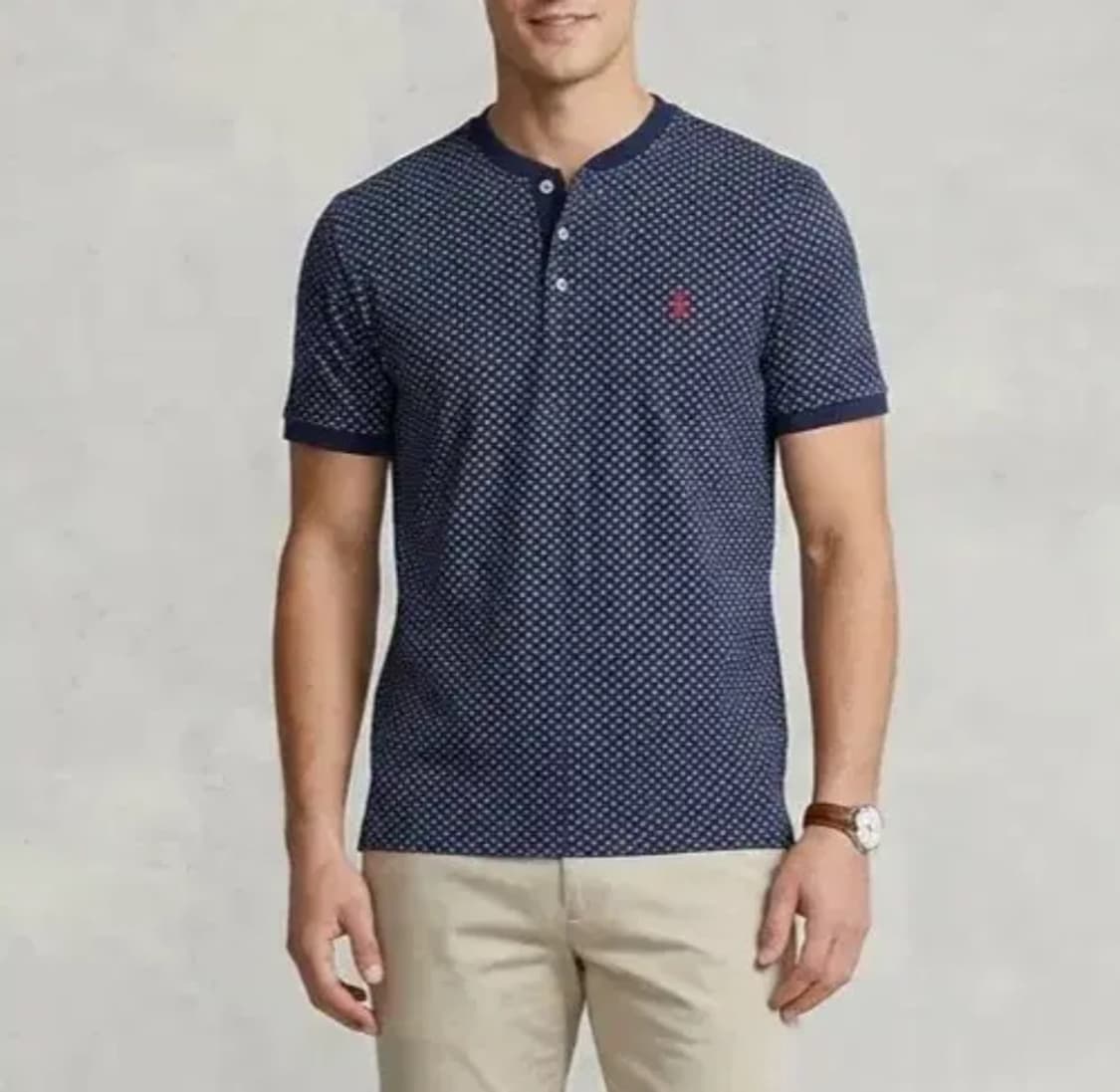 [L]폴로 랄프로렌 앵커패턴 핸리넥 매쉬 반팔티셔츠 상품이미지4
