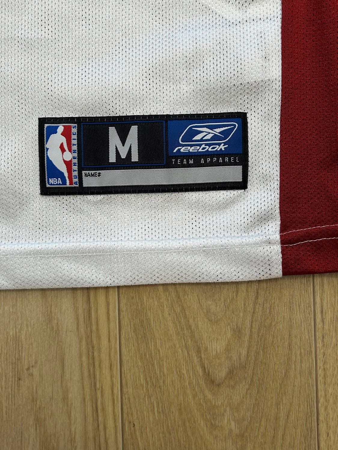 NBA 리복 올드스쿨 농구 져지 나시 화이트 레드 M 상품이미지3