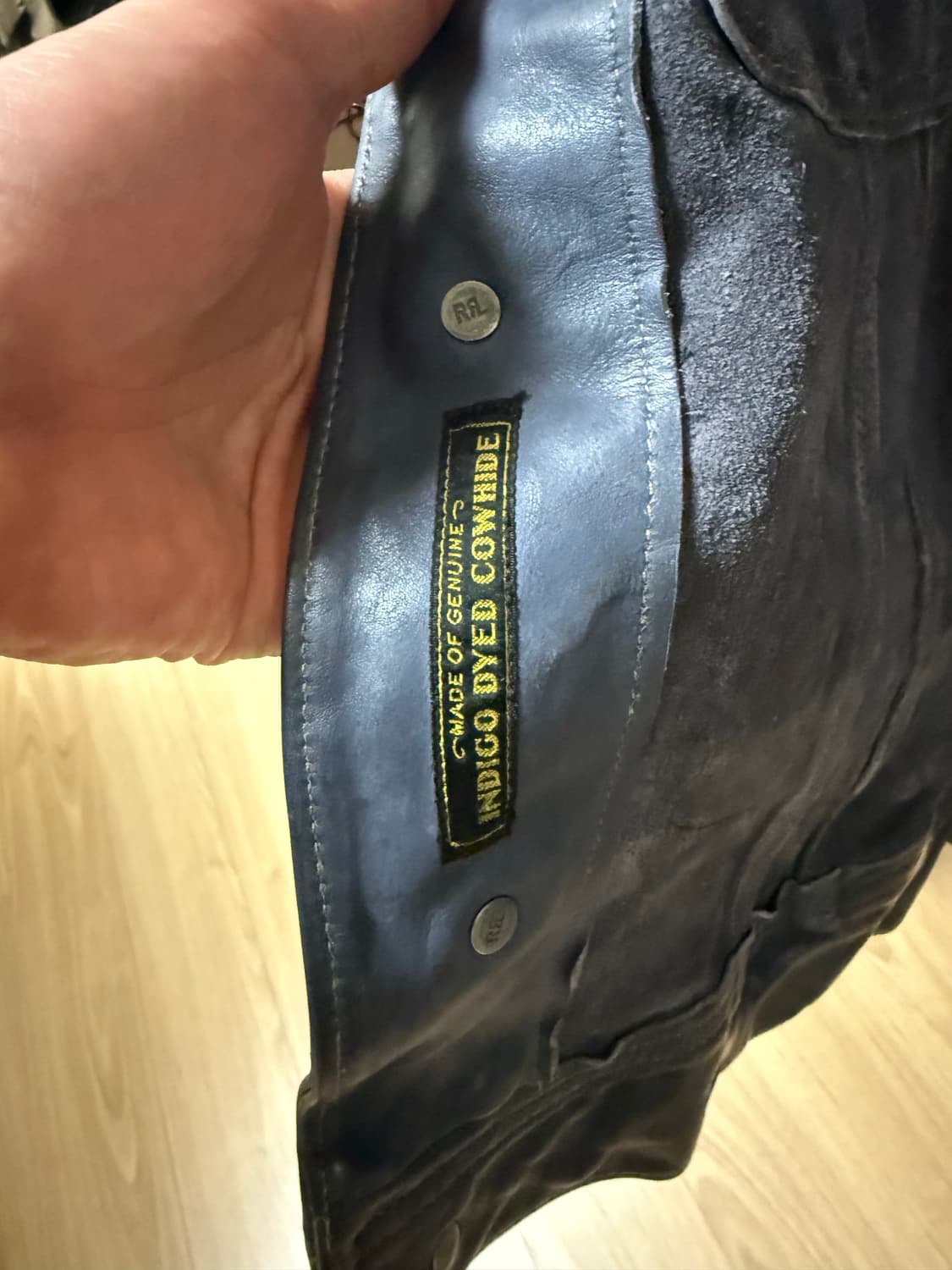 RRL lot 271 리랜드 가죽자켓 인디고 다잉 m size 상품이미지4