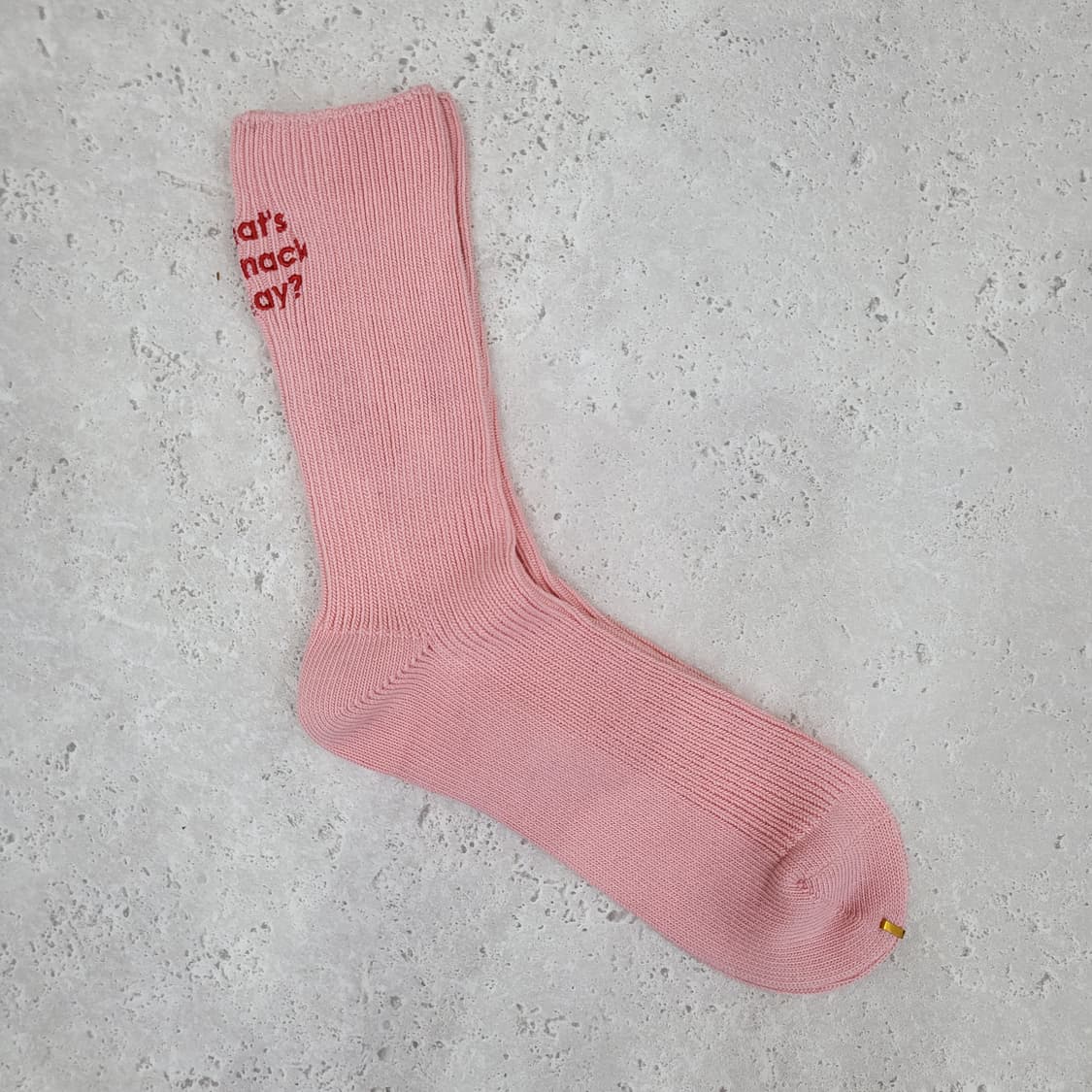 Y2K 베이비핑크 레터링 자수 삭스 상품이미지2