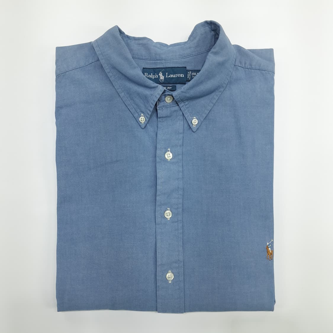 Co820 3XL Tall 폴로 랄프로렌 샴브레이블루 반팔 셔츠 남방 상품이미지7