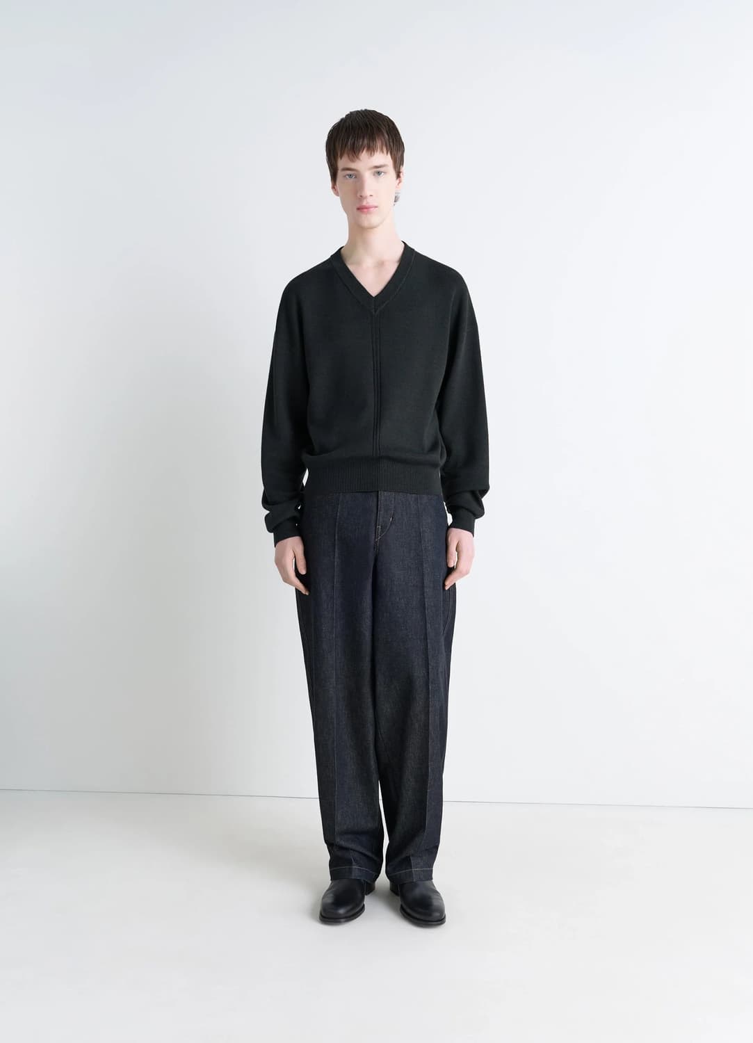 [M,L,XL]르메르 25fw 브이넥 니트/Anthracite 상품이미지4
