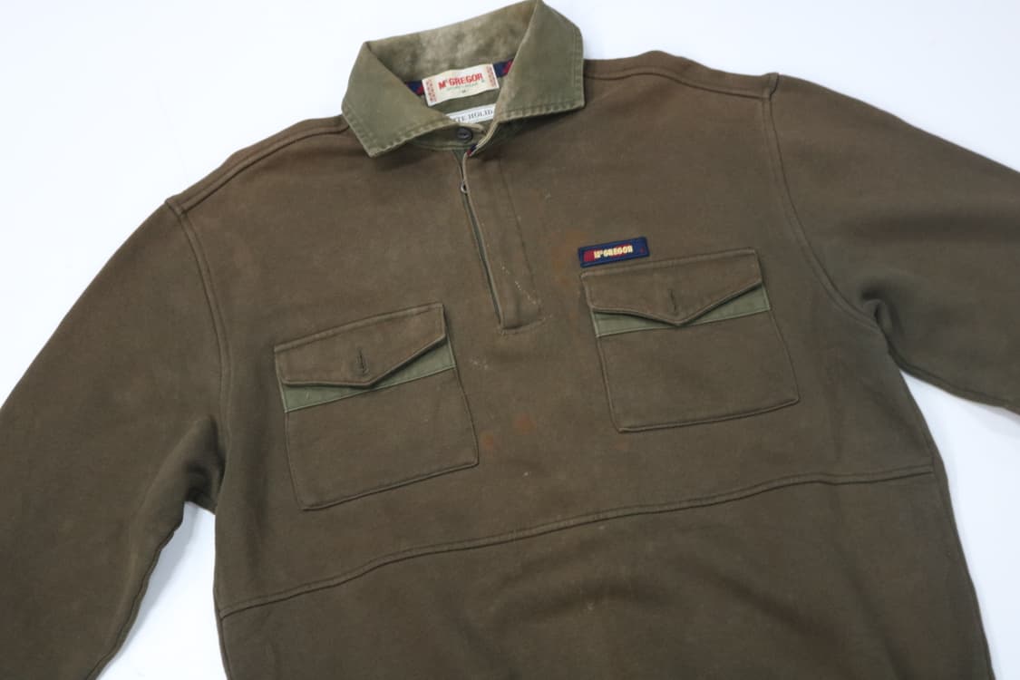 맥그리거 McGREGOR 빈티지 헌팅 포켓 하프 집업 스웻셔츠 (M) 상품이미지3