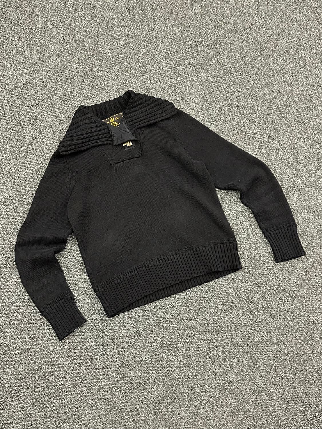 M)L.R.L 빈티지 넥버튼 여성 하이넥 니트 상품이미지1