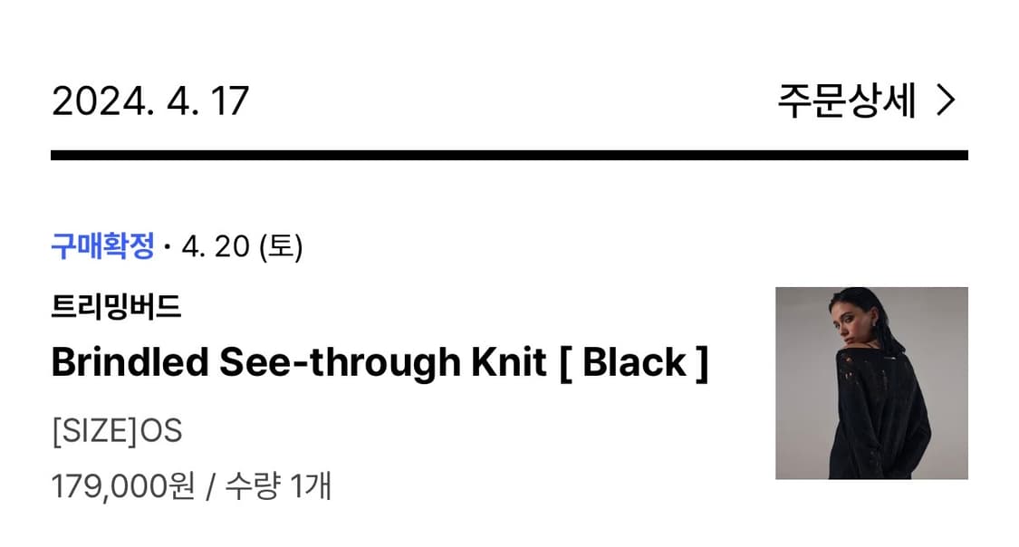 트리밍버드Brindled See-through Knit [ Black ] 상품이미지3