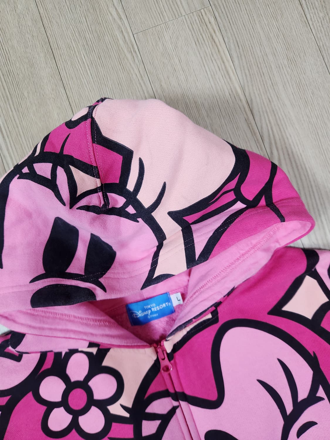 디즈니 미키마우스 핑크 후드 짚업 재킷 상품이미지4