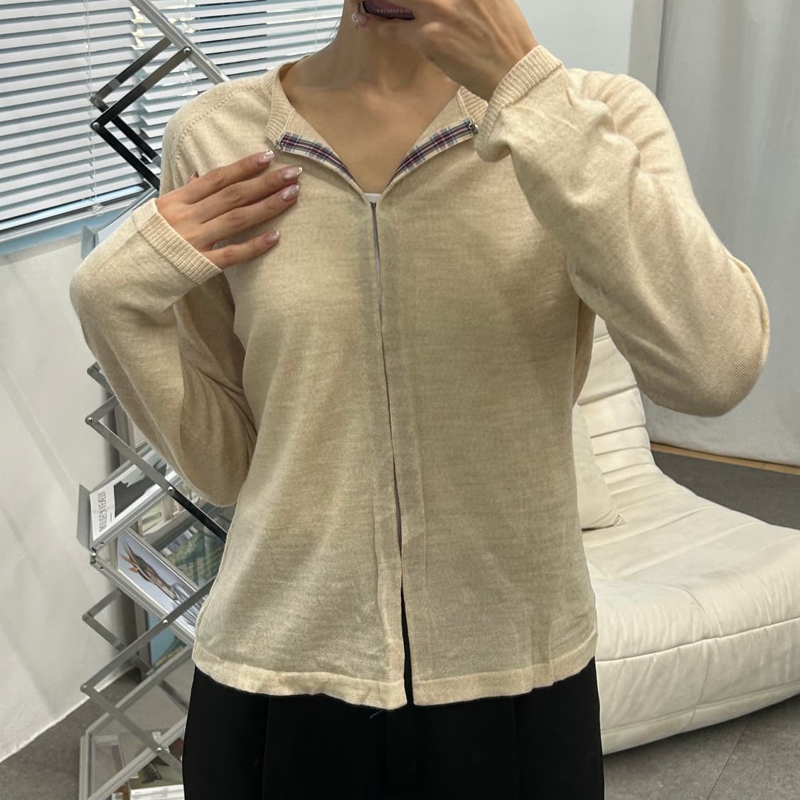 SUC 니트 집업 긴팔 상품이미지3