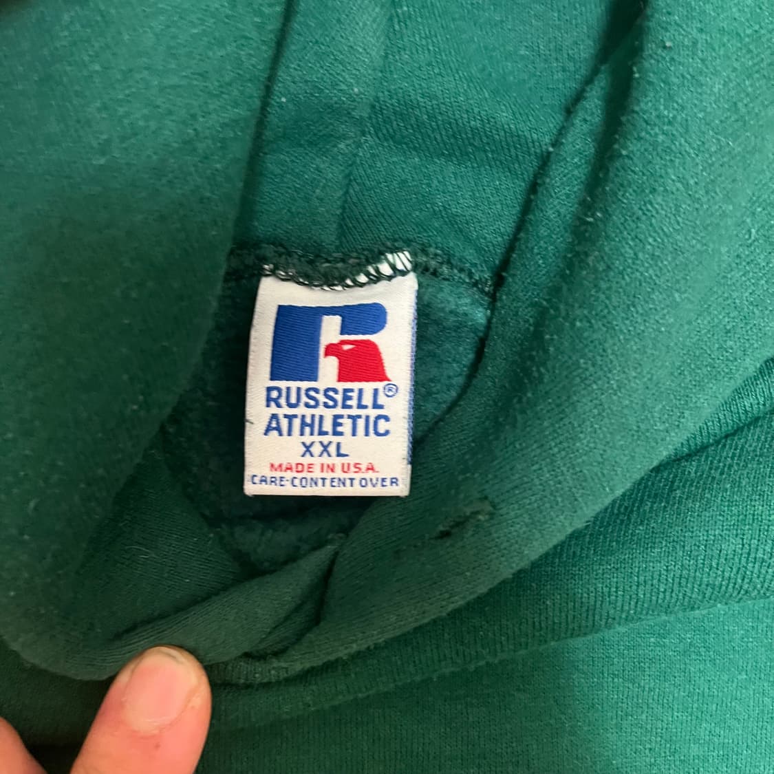 [XL] 90s USA 빈티지 러셀 후드 포레스트 그린 상품이미지2