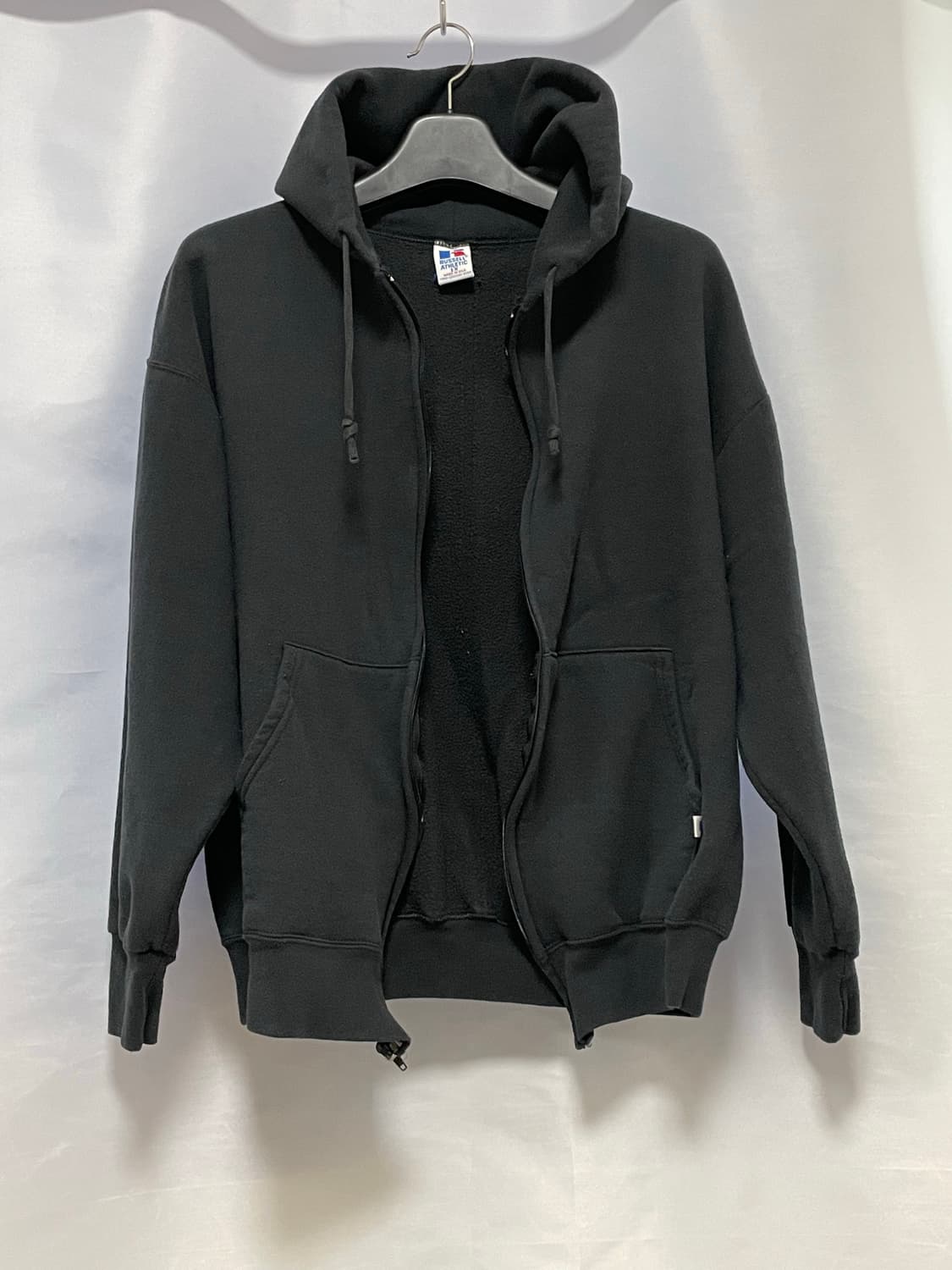 (XL) 90s 러셀 애슬래틱 50/50 후드 집업 블랙 상품이미지3