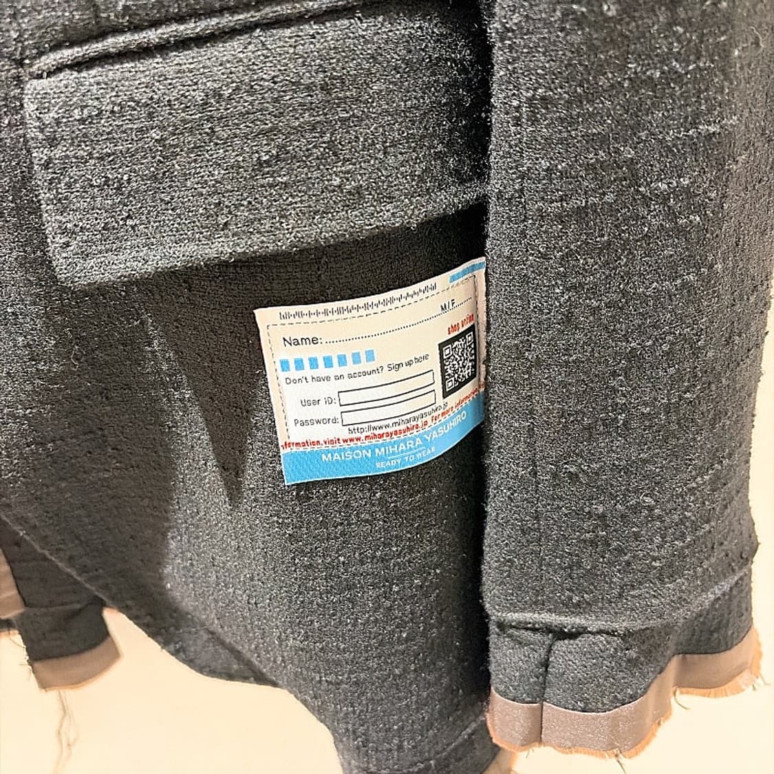 (정품/새상품) 미하라 야스히로 여성 블랙 울 트위드 디스트레스드 자켓 상품이미지3