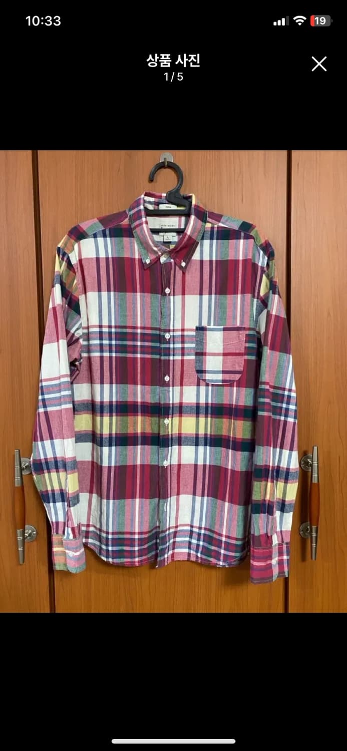 제이크루 인디언 마드라스 셔츠 L사이즈입니다. 화려한 색감의 체크 패턴이 상품이미지1