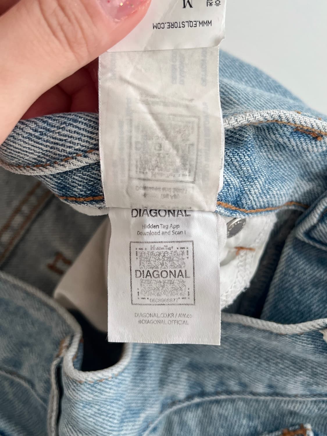 M) 다이애그널 데님 팬츠 블루 상품이미지7