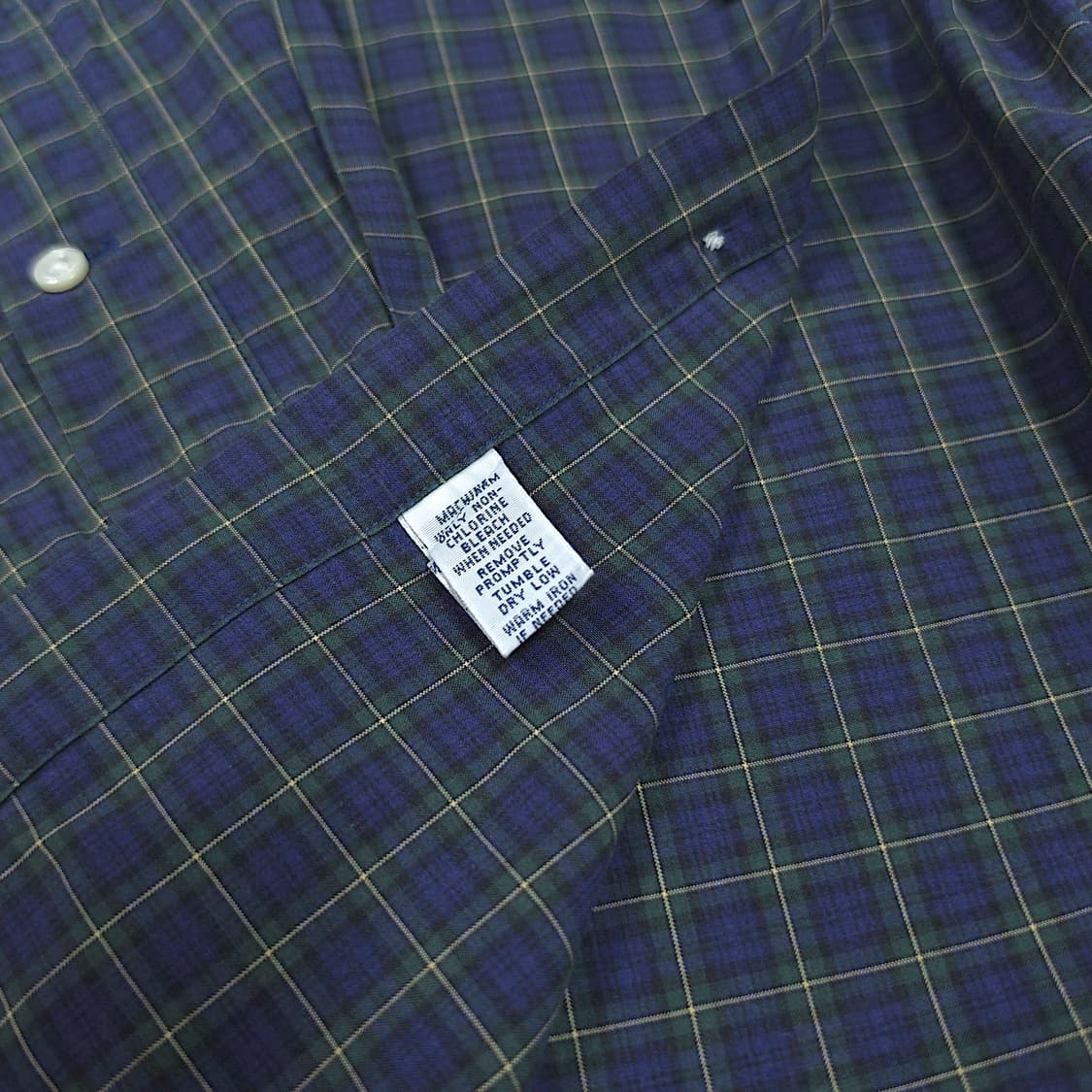 [XL] 폴로 네이비&그린 라인체크 커스텀 핏 긴팔셔츠 상품이미지8