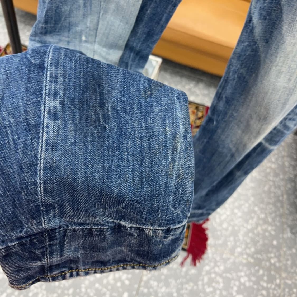 에비수 빈티지 포켓 프린팅 데님팬츠 청바지 32인치 C04571  상품이미지6