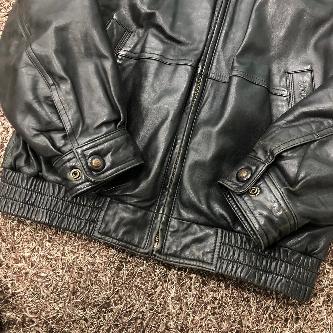 런던포그 양가죽 봄버 레더 가죽 자켓 상품이미지3